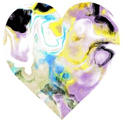 Watercolour Watercolor Paint Ink Wooden Puzzle Heart by Ket1n9