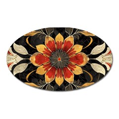 Pattern Decoration Background Oval Magnet