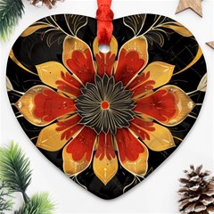 Pattern Decoration Background Heart Ornament (two Sides)