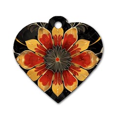 Pattern Decoration Background Dog Tag Heart (two Sides) by Loisa77