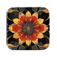 Pattern Decoration Background Square Metal Box (black) by Loisa77