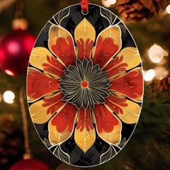 Pattern Decoration Background Uv Print Acrylic Ornament Oval by Loisa77