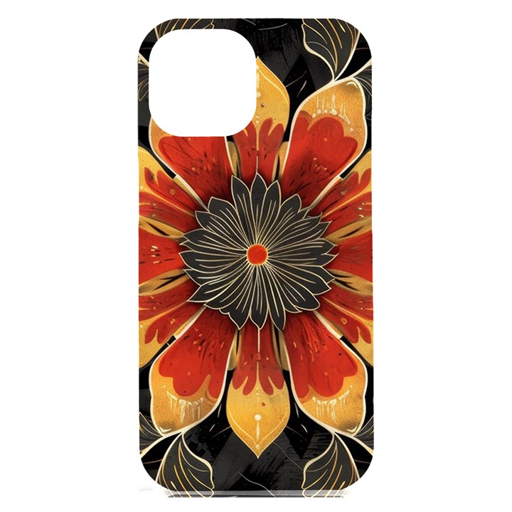 Pattern Decoration Background iPhone 15 Plus Black UV Print PC Hardshell Case