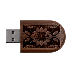 Pattern Decoration Background Wood Oval Usb Flash Drive by Loisa77