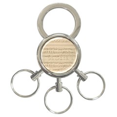 Vintage Beige Music Notes 3-ring Key Chain