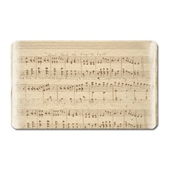 Vintage Beige Music Notes Magnet (rectangular)