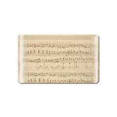 Vintage Beige Music Notes Magnet (name Card)