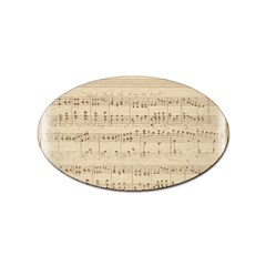 Vintage Beige Music Notes Sticker Oval (10 Pack)