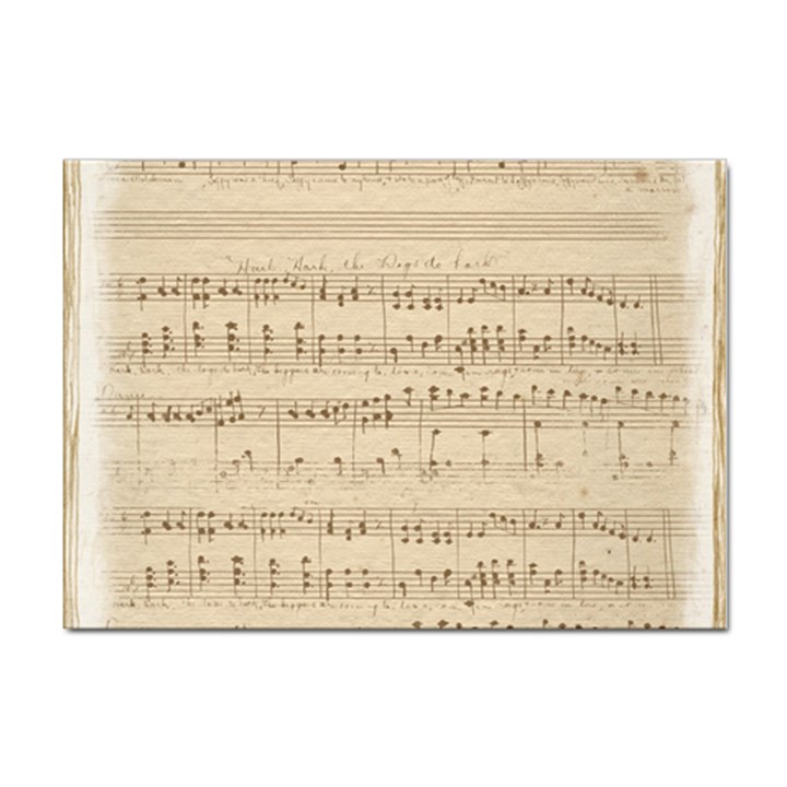 Vintage Beige Music Notes Sticker A4 (10 pack)