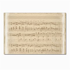 Vintage Beige Music Notes Postcards 5  X 7  (pkg Of 10) by Loisa77