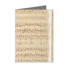 Vintage Beige Music Notes Mini Greeting Card