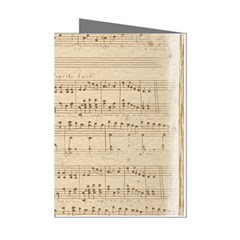 Vintage Beige Music Notes Mini Greeting Cards (pkg Of 8)