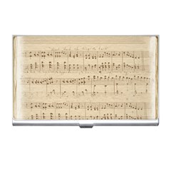 Vintage Beige Music Notes Business Card Holder by Loisa77