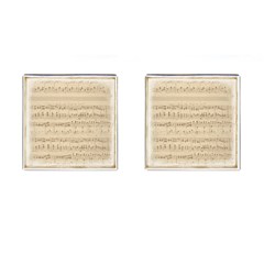 Vintage Beige Music Notes Cufflinks (square) by Loisa77