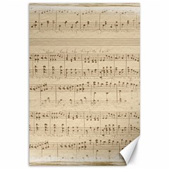 Vintage Beige Music Notes Canvas 12  X 18  by Loisa77