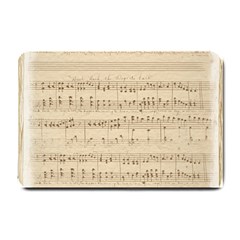 Vintage Beige Music Notes Small Doormat by Loisa77