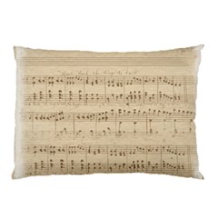 Vintage Beige Music Notes Pillow Case by Loisa77