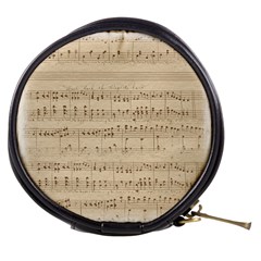 Vintage Beige Music Notes Mini Makeup Bag