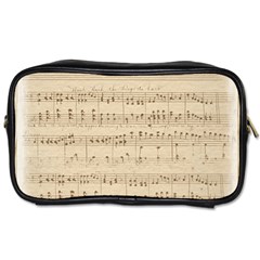 Vintage Beige Music Notes Toiletries Bag (one Side)