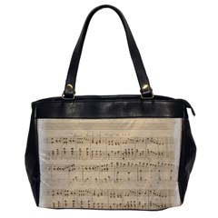 Vintage Beige Music Notes Oversize Office Handbag