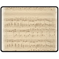 Vintage Beige Music Notes Fleece Blanket (medium) by Loisa77