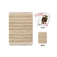 Vintage Beige Music Notes Playing Cards Single Design (mini) by Loisa77