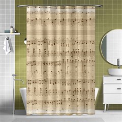 Vintage Beige Music Notes Shower Curtain 48  X 72  (small) 