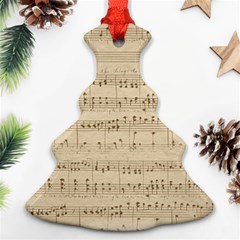 Vintage Beige Music Notes Ornament (christmas Tree)  by Loisa77