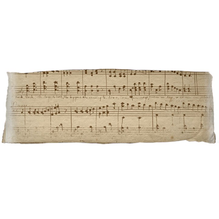 Vintage Beige Music Notes Body Pillow Case (Dakimakura)