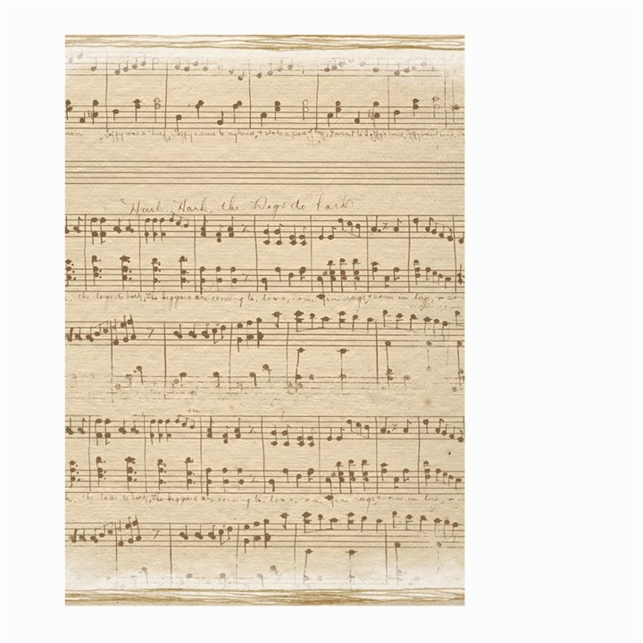 Vintage Beige Music Notes Large Garden Flag (Two Sides)