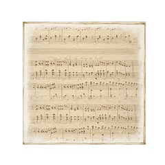 Vintage Beige Music Notes Square Satin Scarf (30  X 30 ) by Loisa77