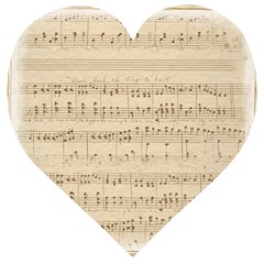 Vintage Beige Music Notes Wooden Puzzle Heart by Loisa77