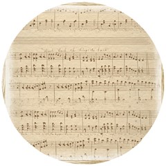 Vintage Beige Music Notes Wooden Puzzle Round by Loisa77