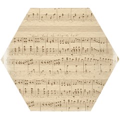 Vintage Beige Music Notes Wooden Puzzle Hexagon by Loisa77