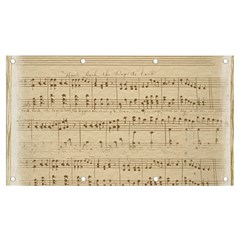 Vintage Beige Music Notes Banner And Sign 7  X 4  by Loisa77