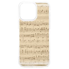 Vintage Beige Music Notes Iphone 15 Pro Max Tpu Uv Print Case