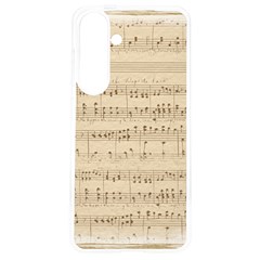 Vintage Beige Music Notes Samsung Galaxy S24 6 2 Inch Tpu Uv Case by Loisa77