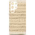 Vintage Beige Music Notes Samsung Galaxy S24 Ultra 6.9 Inch Black TPU UV Case Front