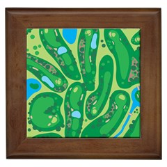 Golf Course Par Green Framed Tile