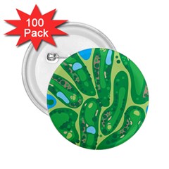 Golf Course Par Green 2 25  Buttons (100 Pack) 