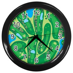 Golf Course Par Green Wall Clock (black)