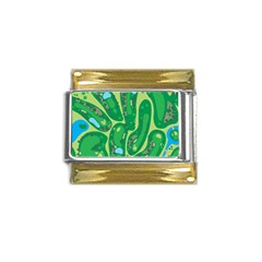 Golf Course Par Green Gold Trim Italian Charm (9mm) by Loisa77