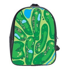 Golf Course Par Green School Bag (large) by Loisa77