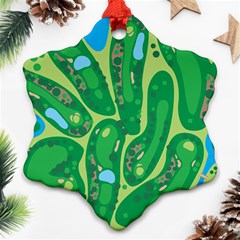 Golf Course Par Green Snowflake Ornament (two Sides)