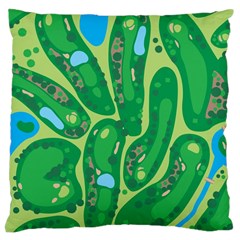 Golf Course Par Green Large Cushion Case (one Side) by Loisa77