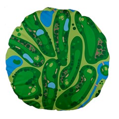 Golf Course Par Green Large 18  Premium Flano Round Cushions by Loisa77