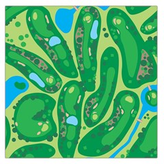 Golf Course Par Green Square Satin Scarf (36  X 36 )