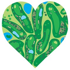 Golf Course Par Green Wooden Puzzle Heart by Loisa77