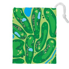 Golf Course Par Green Drawstring Pouch (4xl) by Loisa77