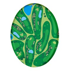 Golf Course Par Green Oval Glass Fridge Magnet (4 Pack)